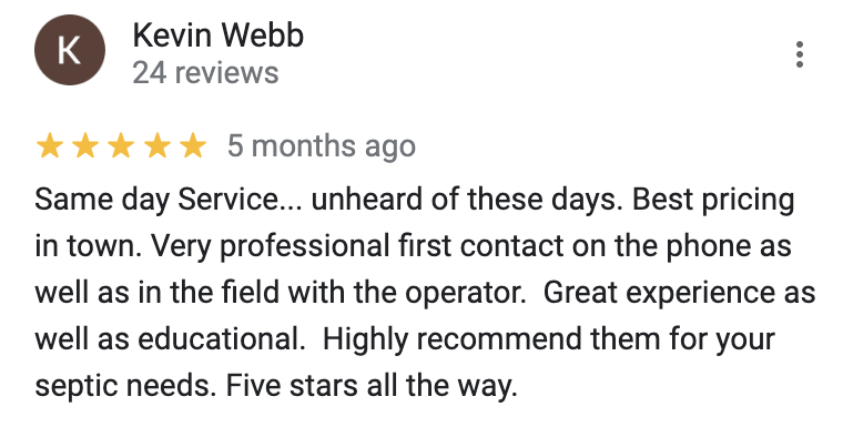 owens septic service review